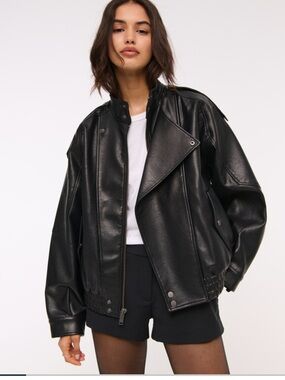 Abercrombie & Fitch oversized leather jacket